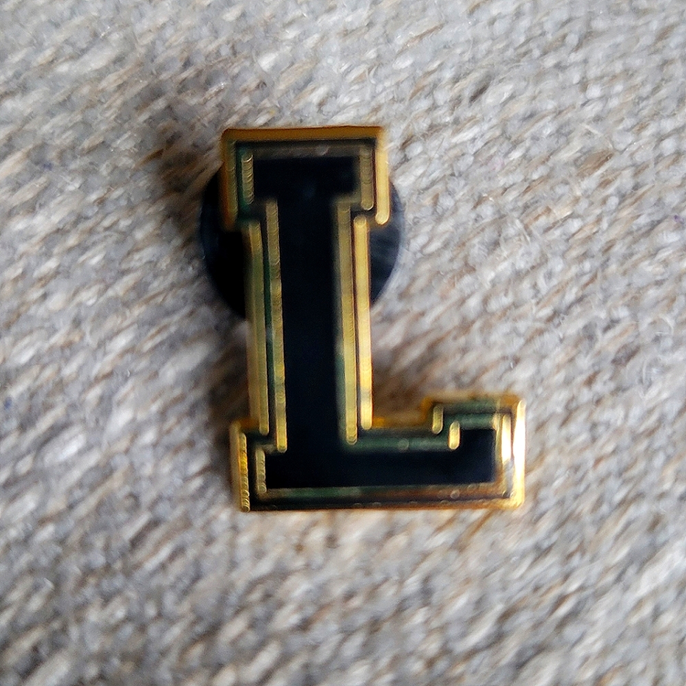 Pintrill Varsity Letter or Monogram Pin "L" NIP